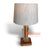 PLB006 NATURAL TEAK AND COFFEE WOOD TABLE LAMP WITH LAMP SHADE