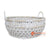 RATS028 WHITE WASH BAMBOO BASKET WITH HANDLE