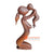 RGL014-40 BROWN WOODEN MOTHER AND BABY ABSTRACT STATUE