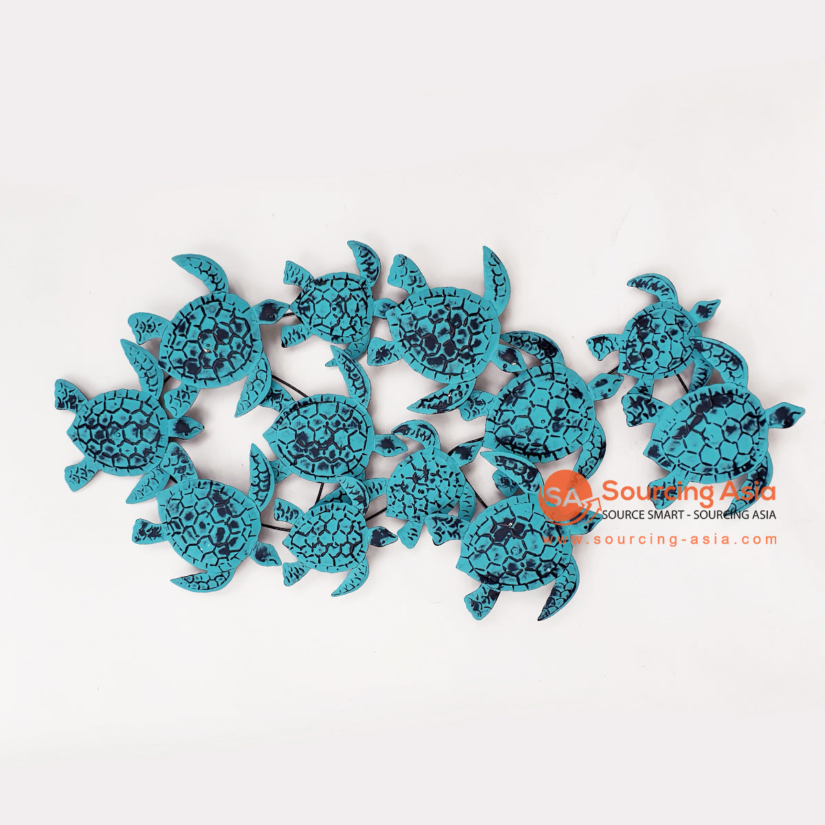 SARSH024 TURQUOISE METAL TURTLES WALL DECORATION