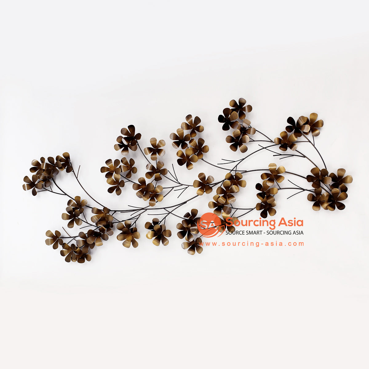 SARSH032 BROWN METAL DRIED FRANGIPANI FLOWERS DESIGN WALL DECORATION