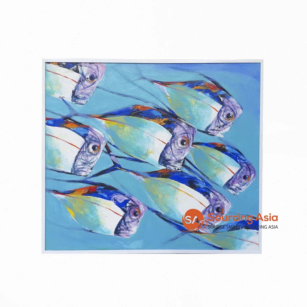 SDL136 FISH PAINTING WITH WHITE FRAME