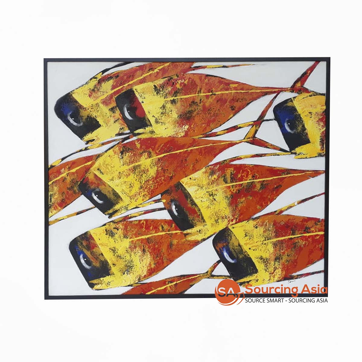 SDL137 FISH PAINTING WITH BLACK FRAME