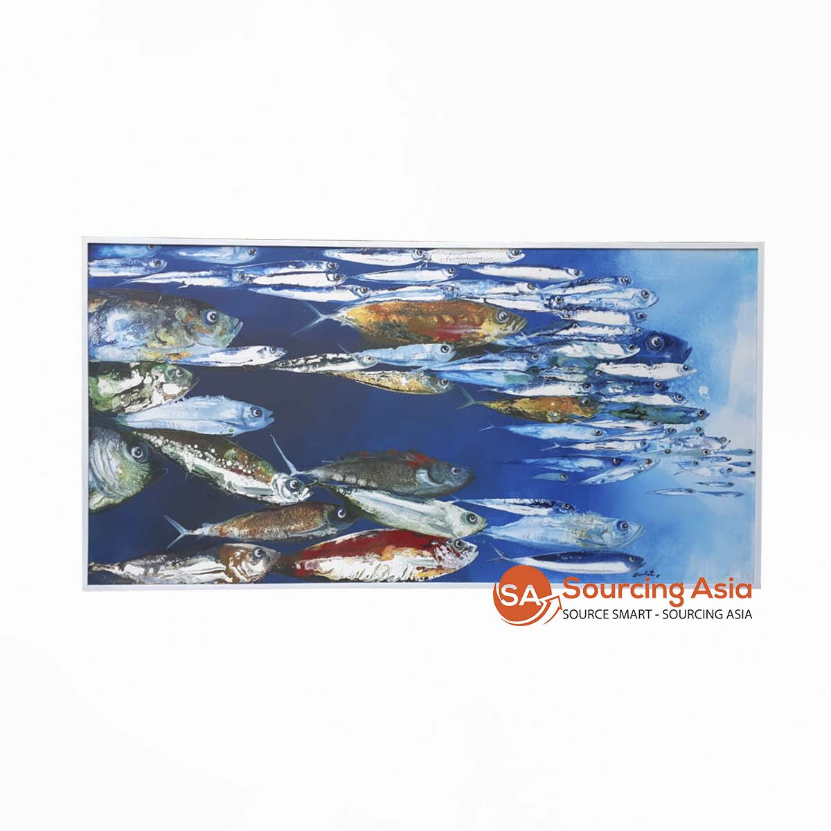 SDL142 FISH PAINTING WITH WHITE FRAME
