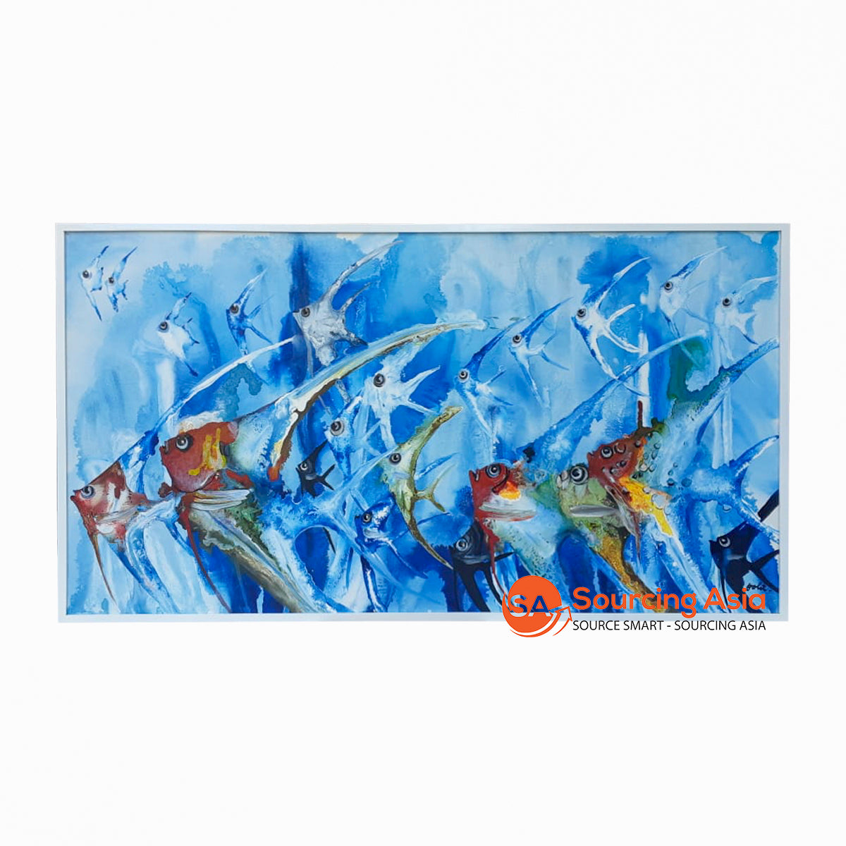 SDL146 FISH PAINTING WITH WHITE FRAME