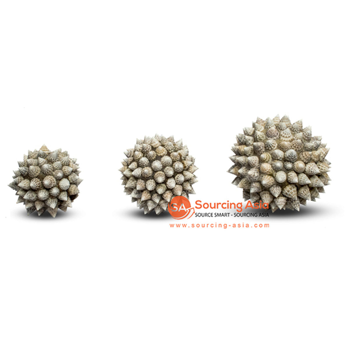 SHL055-8 SET OF THREE SHELL BALLS DECORATION