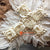 SHL056-3 WHITE FEATHER AND SHELL FLOWER STYLE CROSS DECORATION