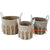 SHL057-13 SET OF THREE NATURAL SEAGRASS BASKETS WITH MACRAME DETAIL