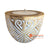SHL060-10 WHITE WASH WOODEN TRIBAL CARVED CANDLE HOLDER WITH CANDLE