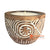 SHL060-1 WHITE WASH WOODEN TRIBAL CARVED CANDLE HOLDER WITH CANDLE