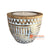 SHL060-9 WHITE WASH WOODEN TRIBAL CARVED CANDLE HOLDER WITH CANDLE