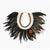 SHL068-11 BLACK FEATHER AND WHITE SHELL NECKLACE HANGING WALL DECORATION
