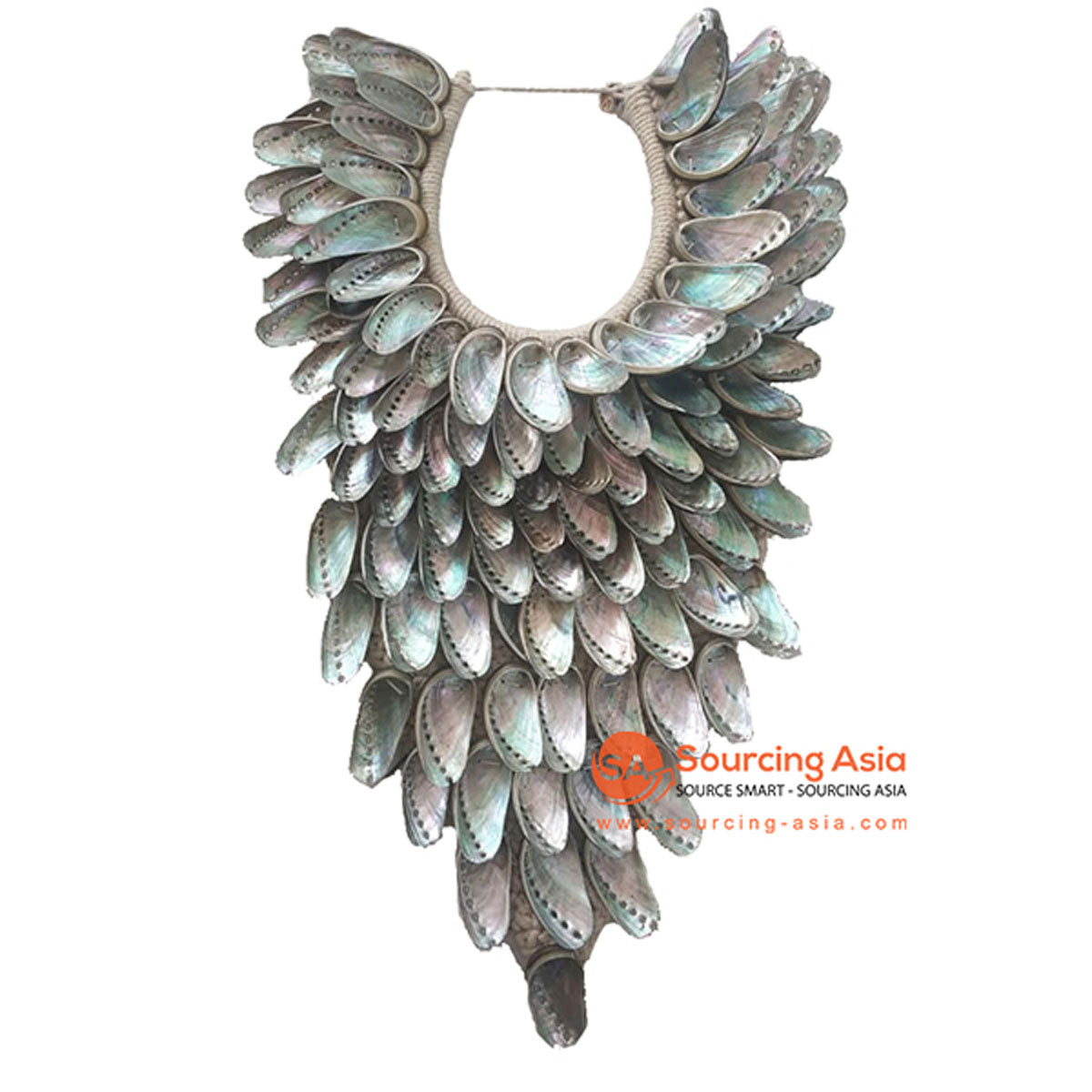 SHL068-15 ANTIQUE TURQUOISE SHELL NECKLACE HANGING WALL DECORATION