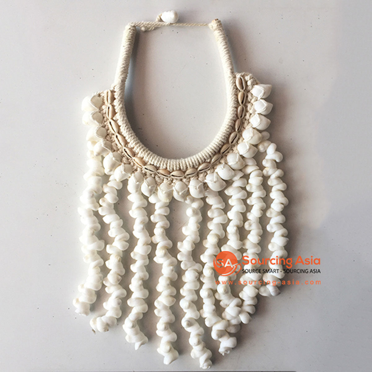 SHL068-17 WHITE SHELL NECKLACE HANGING WALL DECORATION