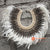 SHL068 WHITE FEATHER AND BLACK SHELL NECKLACE HANGING WALL DECORATION