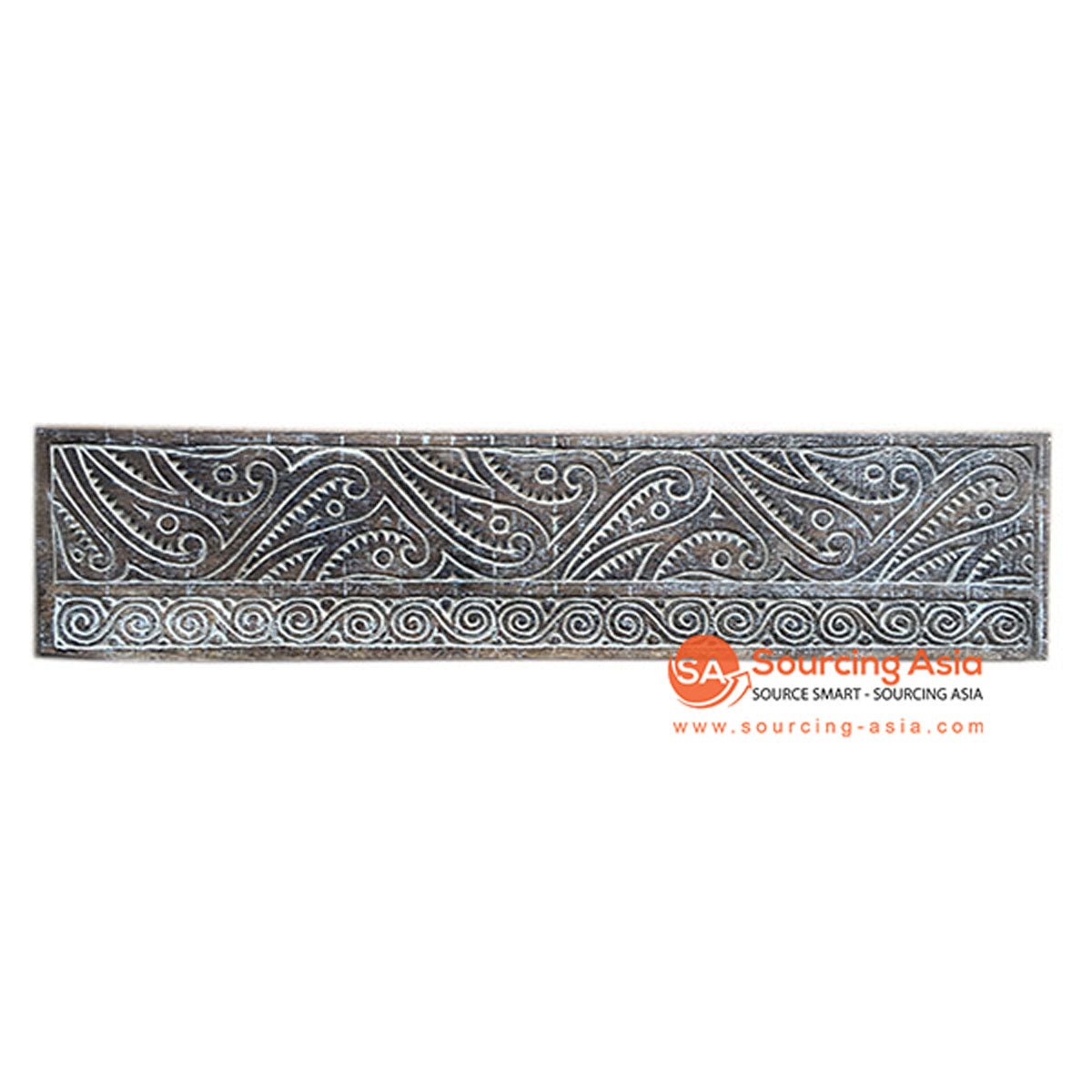 SHL075-8 WHITE WASH WOODEN CARVED WALL HOOK