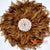 SHL076-5 BROWN FEATHER AND WHITE SHELL JUJU WALL DECORATION