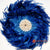 SHL076-9 BLUE FEATHER AND WHITE SHELL JUJU WALL DECORATION