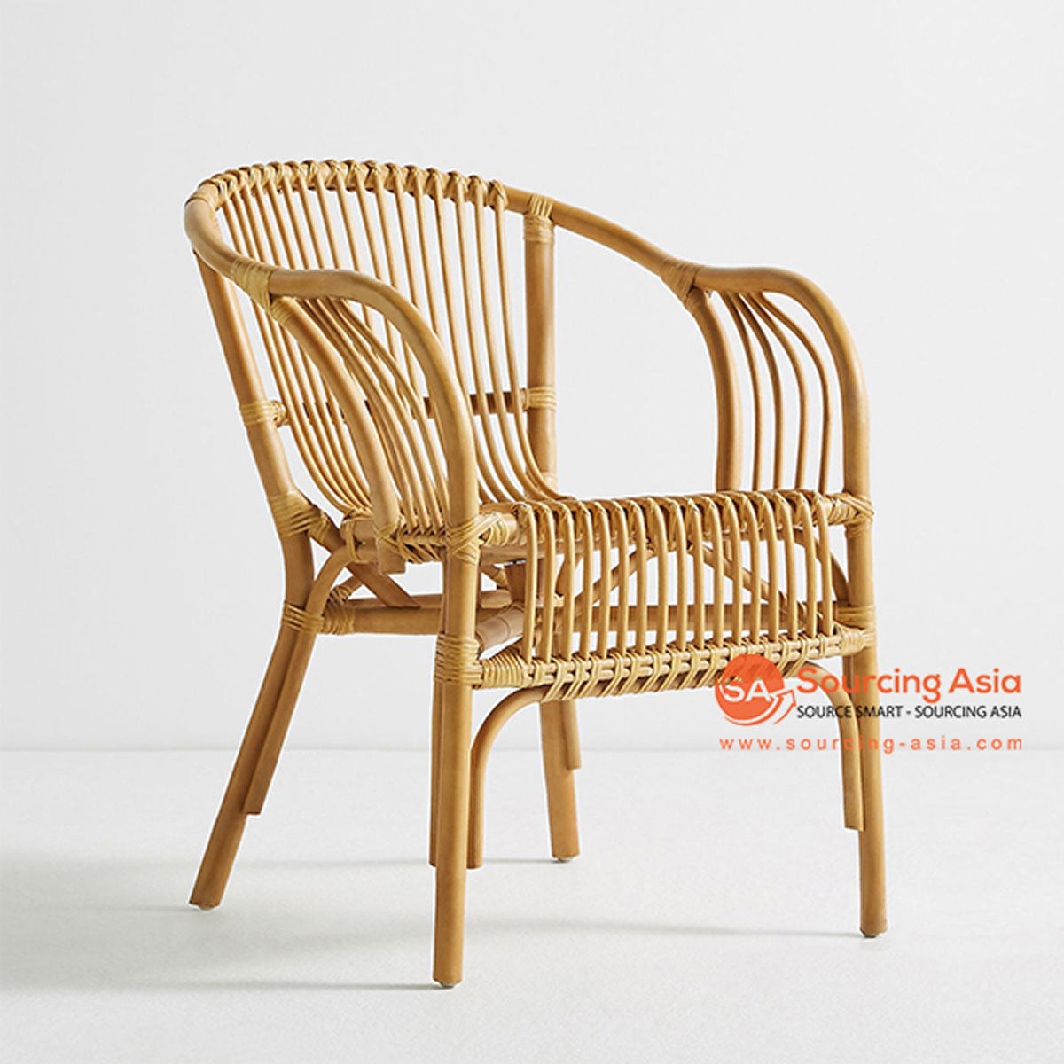 SHL133 NATURAL RATTAN CLASSIC UPHOLSTERED ARMCHAIR