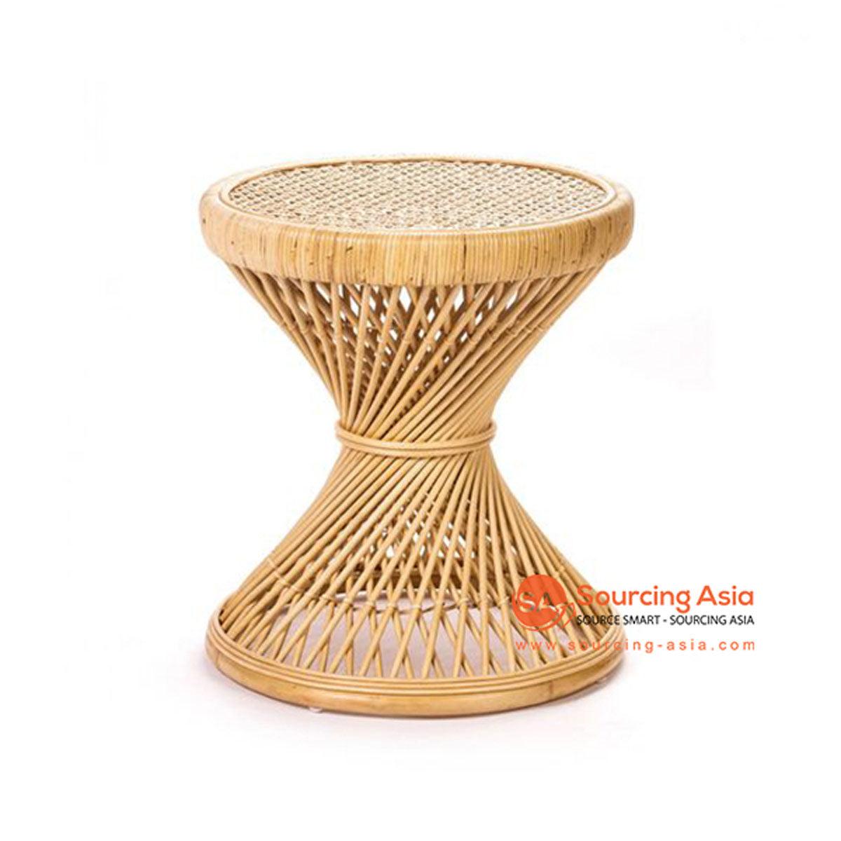 SHL150 NATURAL RATTAN TWISTED TABLE WITH ROUND TOP