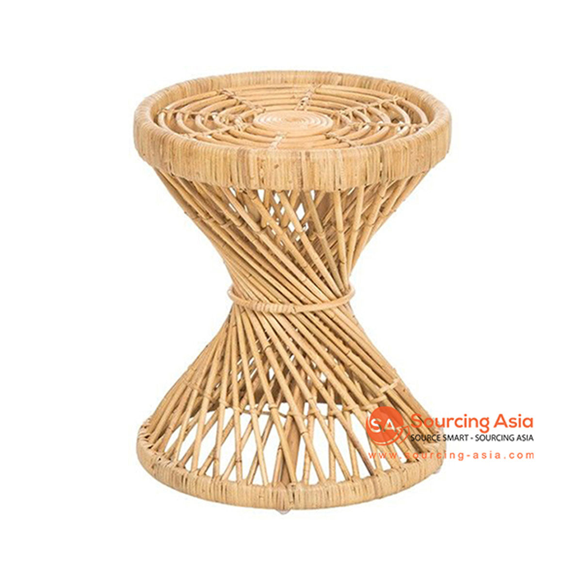 SHL155 NATURAL RATTAN TWISTED TABLE WITH ROUND TOP