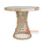 SHL158 NATURAL RATTAN TABLE WITH ROUND TOP AND INSERTED GLASS