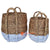 SHL168-2 SET OF TWO BROWN AND WHITE WATER HYACINTH BASKETS
