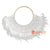 SHL169-16 WHITE FEATHER AND SHELL NECKLACE HANGING WALL DECORATION
