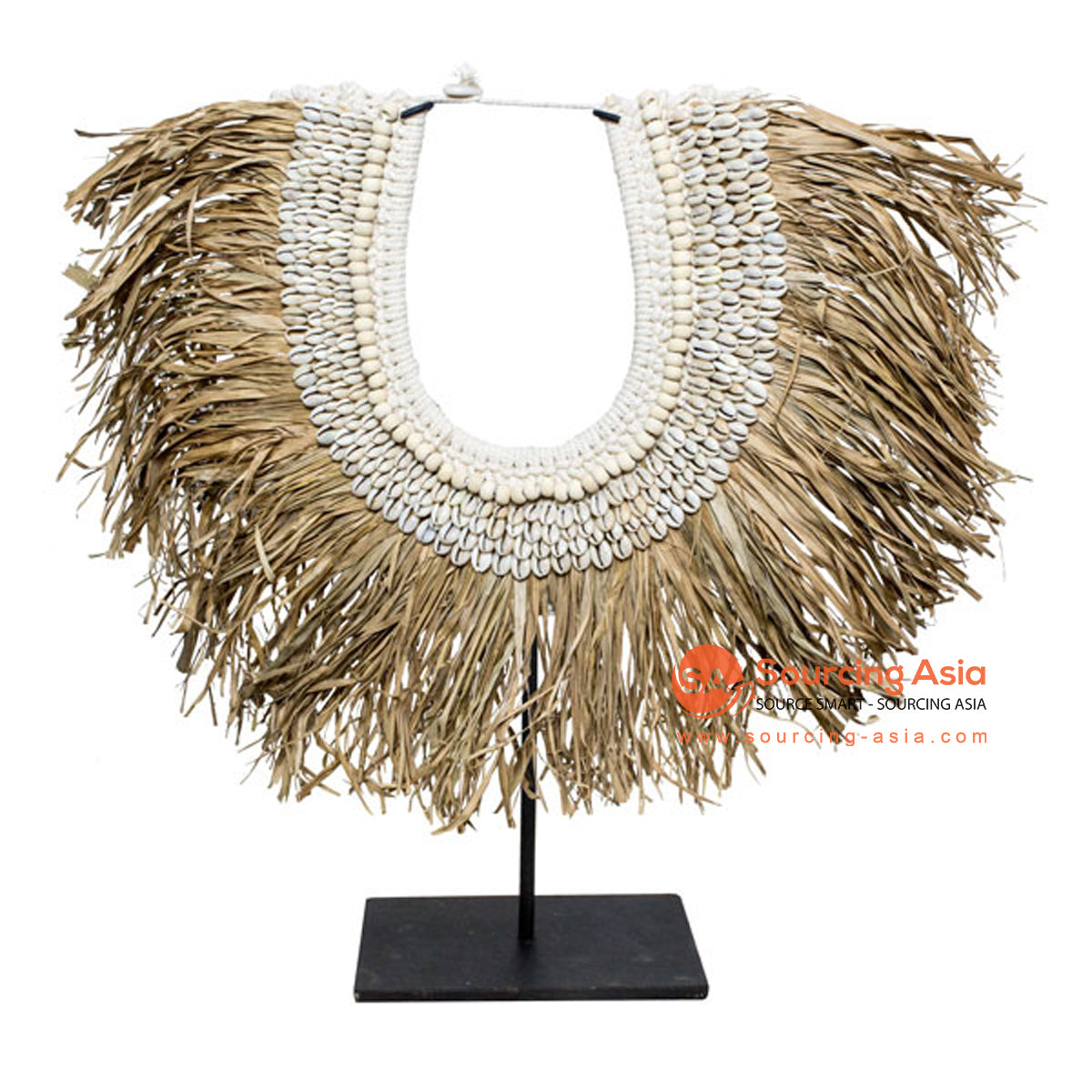 SHL169-20 NATURAL SHELL NECKLACE ON STAND DECORATION