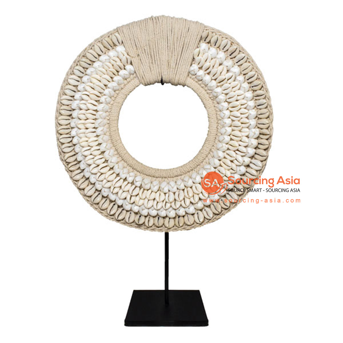 SHL169-3 NATURAL SHELL NECKLACE ON STAND DECORATION