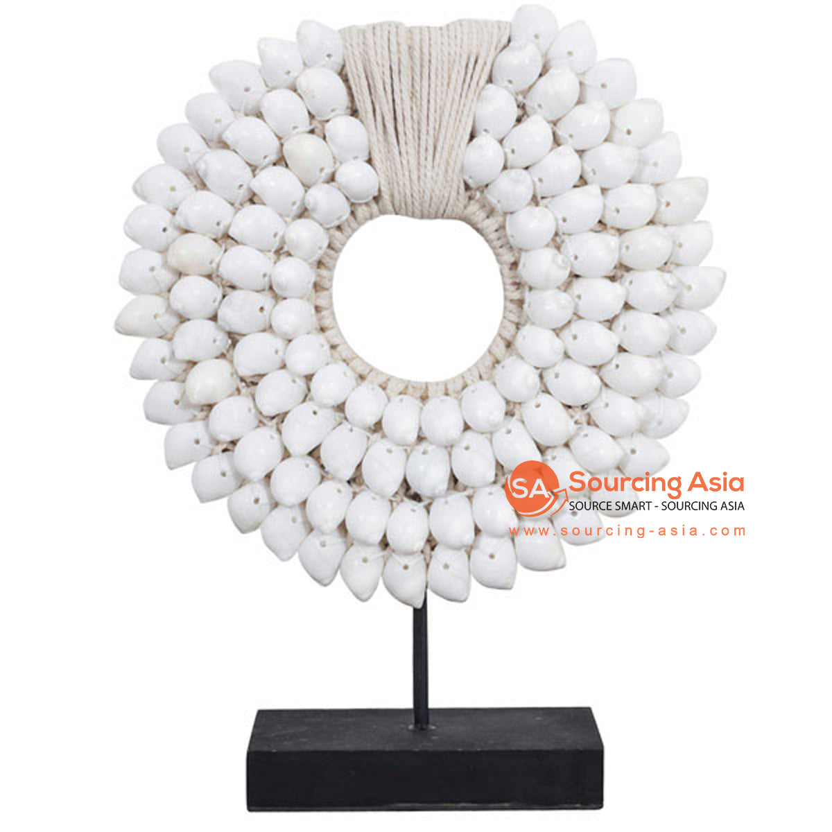SHL169 NATURAL SHELL NECKLACE ON STAND DECORATION
