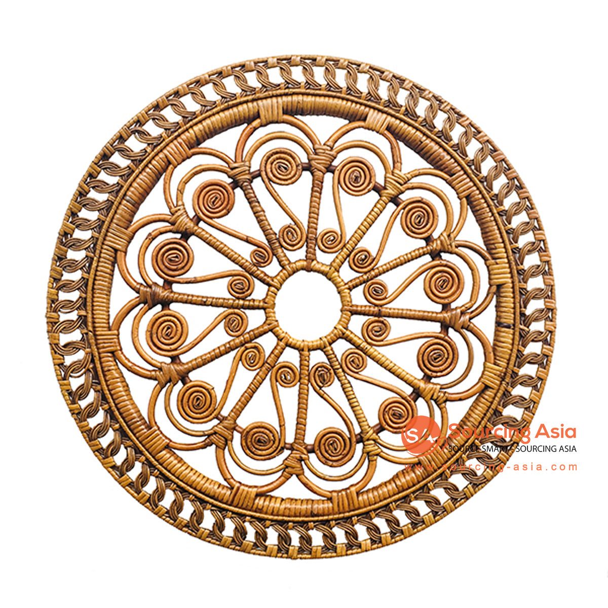 SHL170-10 ANTIQUE NATURAL RATTAN ROUND WALL DECORATION