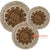 SHL170-18 SET OF THREE BANANA FIBER AND WHITE MACRAME ROUND  WALL DECORATIONS