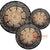 SHL170-19 SET OF THREE BANANA FIBER AND BLACK MACRAME ROUND WALL DECORATIONS