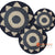 SHL170-20 SET OF THREE NATURAL RAFFIA AND BLACK MACRAME ROUND WALL DECORATIONS