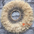 SHL170-3 NATURAL RAFFIA FRINGE AND BLACK SHELL ROUND HANGING WALL DECORATION