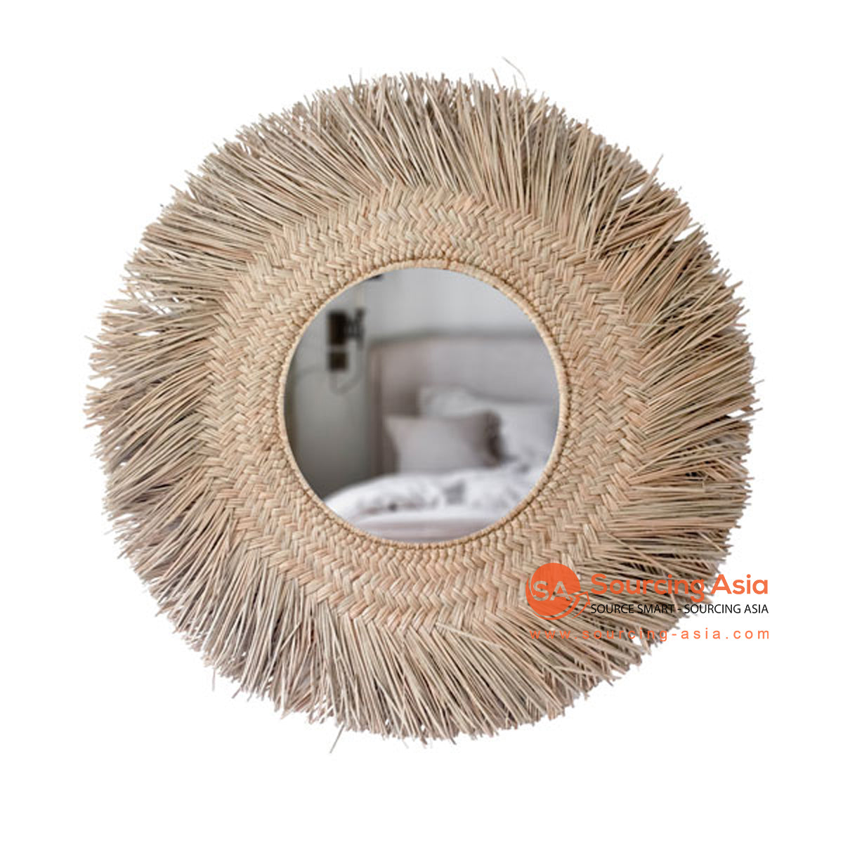 SHL172 NATURAL MENDONG ROUND MIRROR