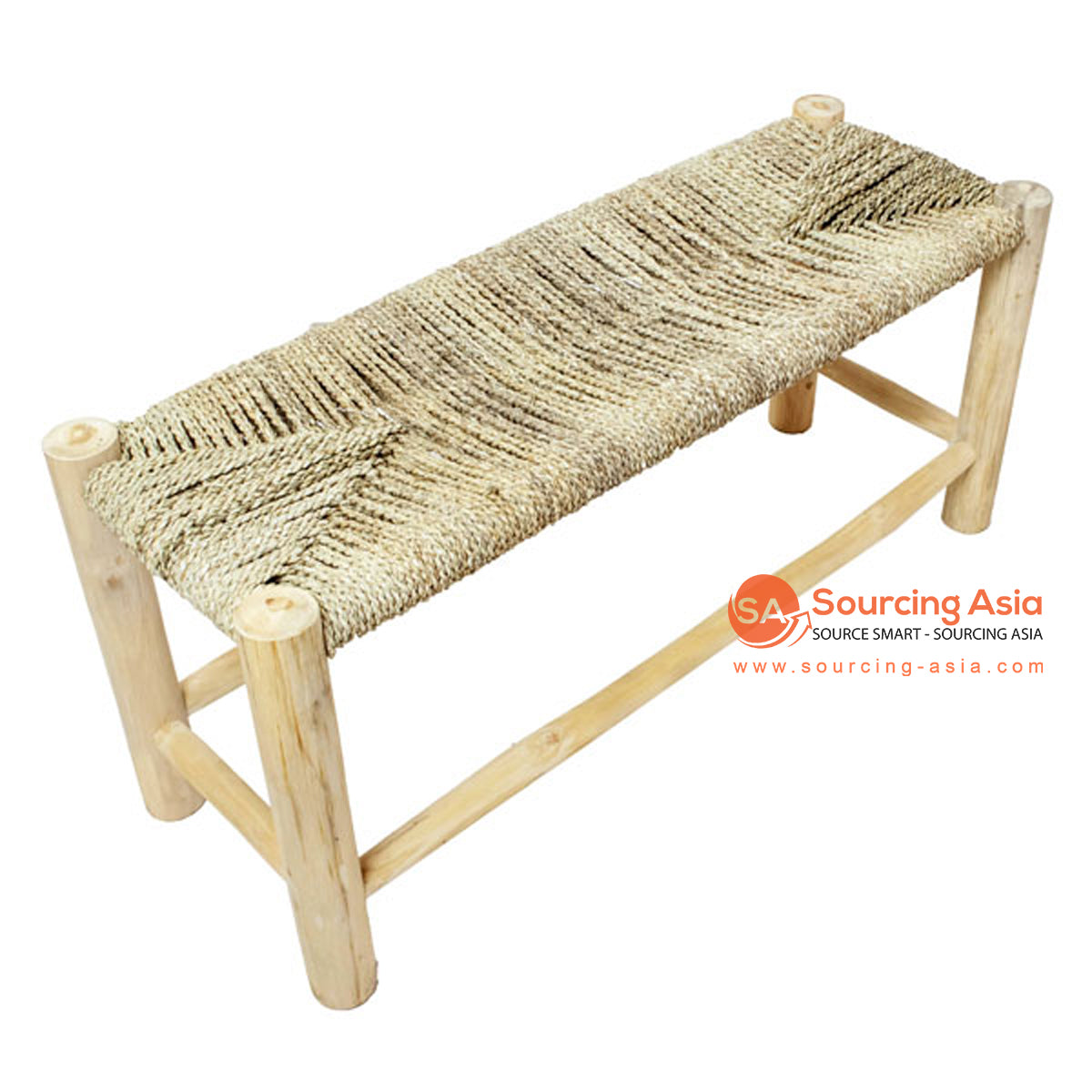 SHL174-1 NATURAL TEAK WOOD BENCH WITH SEAGRASS SEAT