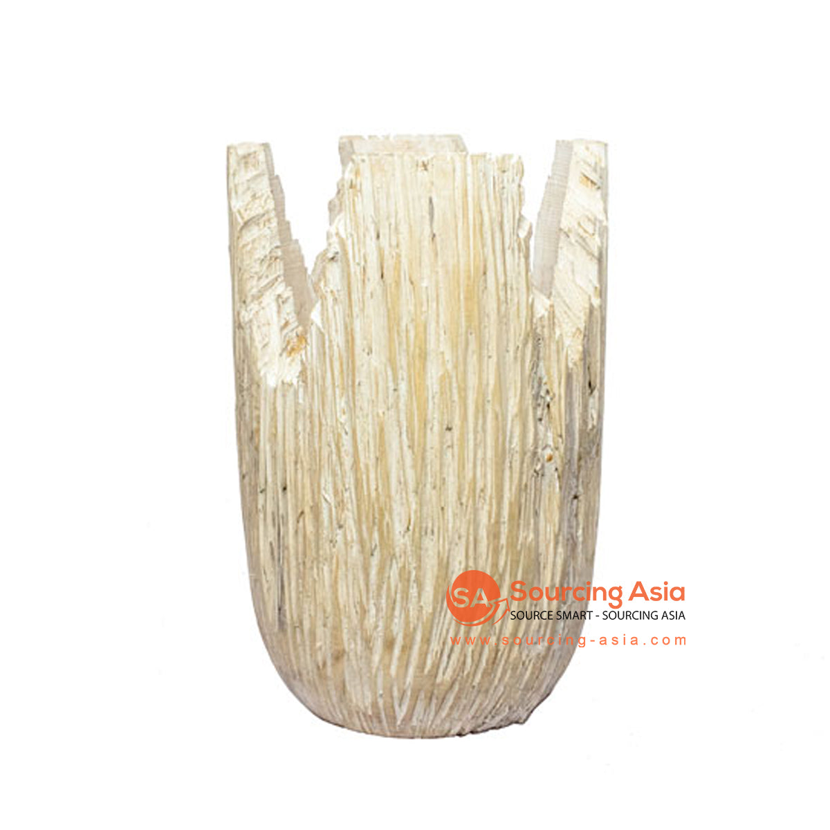 SHL207-1 NATURAL PALM WOOD VINTAGE VASE