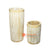 SHL207-4 SET OF TWO WHITE WASH WOODEN VASES WITH CARVING