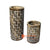 SHL207-5 SET OF TWO WOODEN CARVED VASES