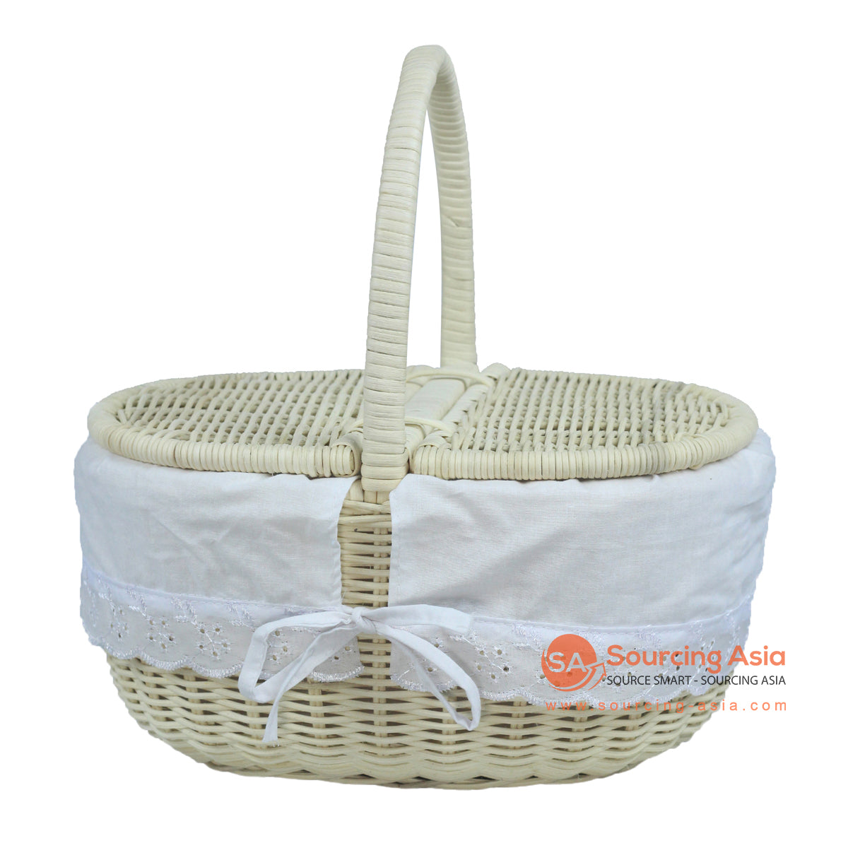 SHL370 NATURAL RATTAN PICNIC BASKET WITH COTTON INNER