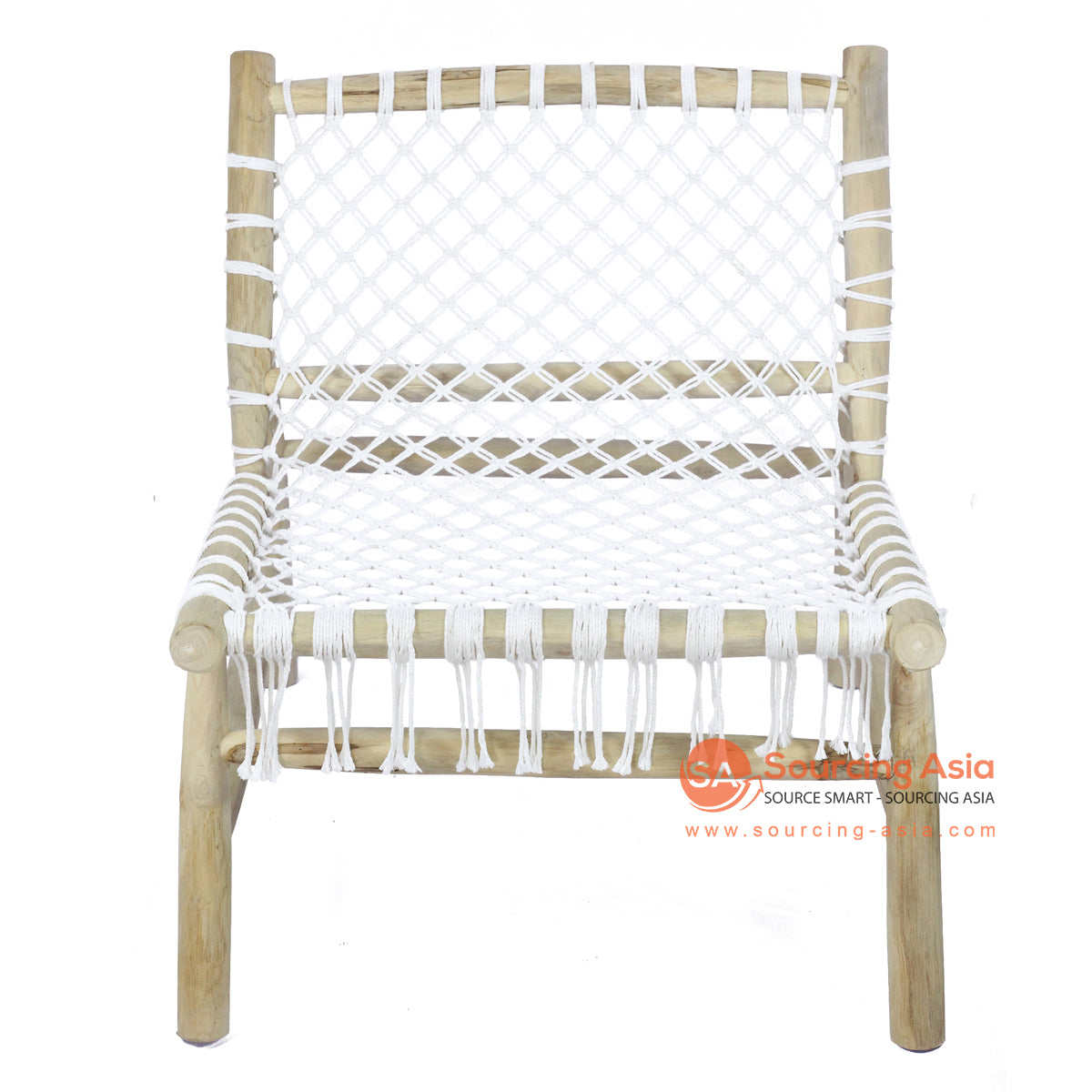 SHL379 NATURAL TEAK WOOD BRANCH OCCASIONAL CHAIR WITH COTTON YARN