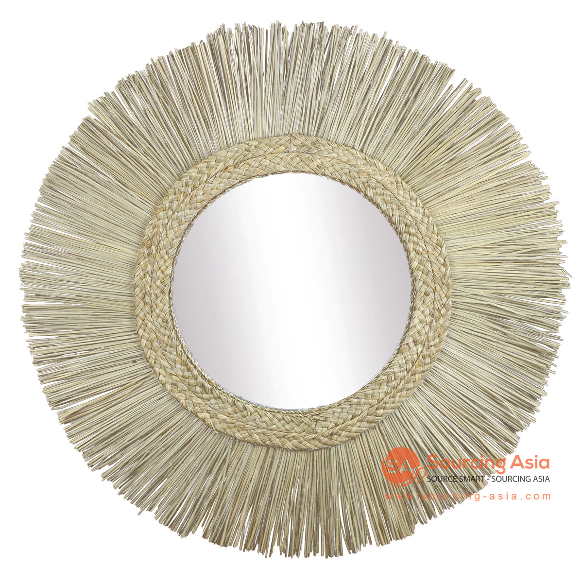 SHL395 NATURAL SEAGRASS ROUND MIRROR (WITH 30CM MIRROR)