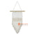 SHL427 WHITE MACRAME WITH SEASHELL (POLINICES TUMIDUS) AND NATURAL ALBESIA WOOD HANGING DECORATION