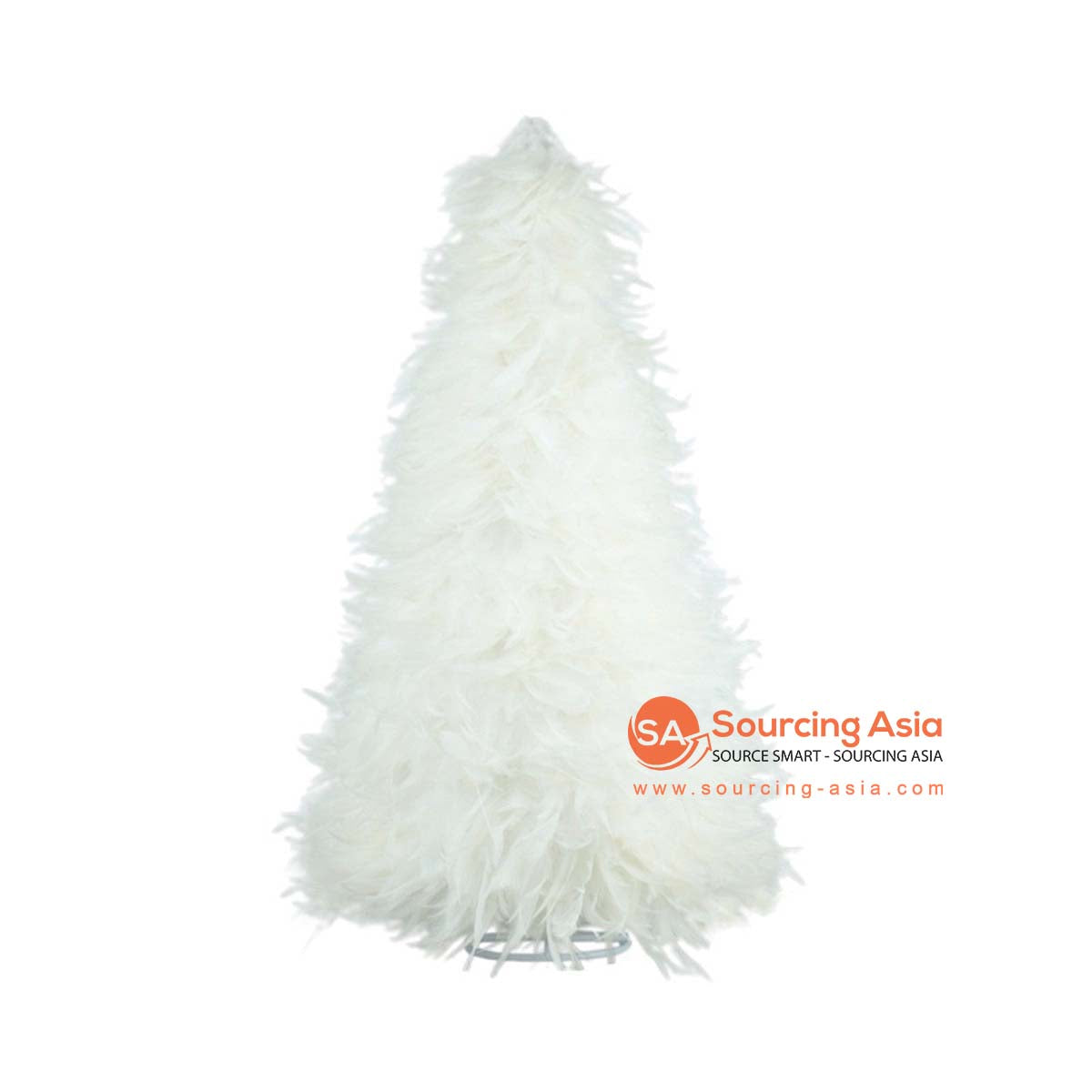 SHL484 WHITE FEATHER CHRISTMAS TREE DECORATION