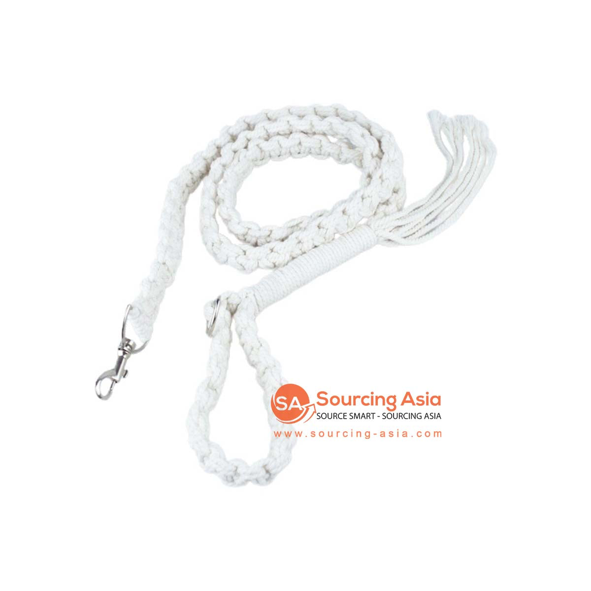 SHL490 WHITE COTTON YARN DOG LEASH