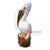 SKB005-20 BROWN AND WHITE WOODEN PELICAN DECORATION