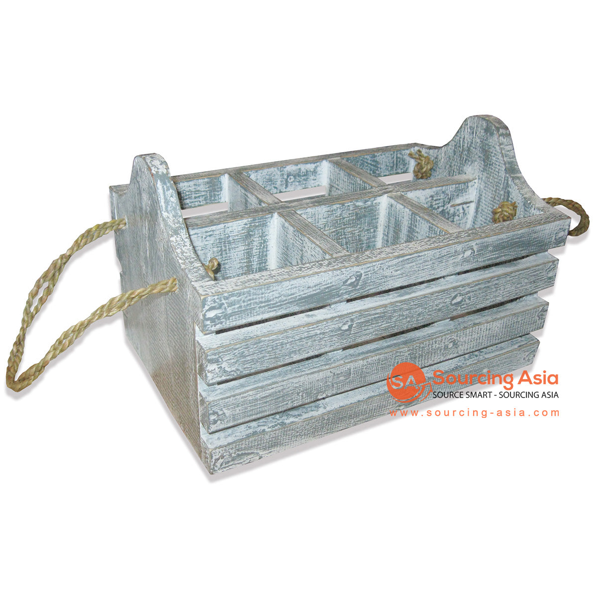 SKB023GY30 GREY AND WHITE WASH WOODEN WINE HOLDER