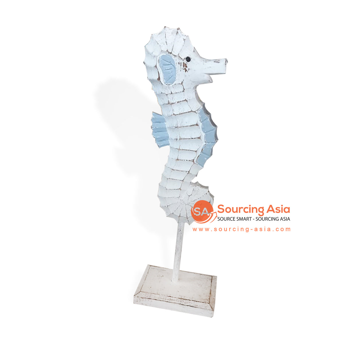 SKH003 WOODEN SEAHORSE ON STAND DECORATION